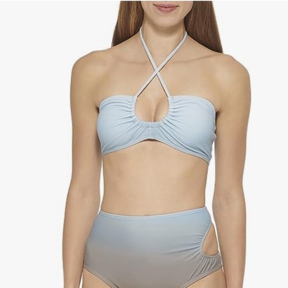 Dkny Women's Colorblocked Bandeau Bikini Animal Print Top Swimsuit Small - Picture 4 of 13